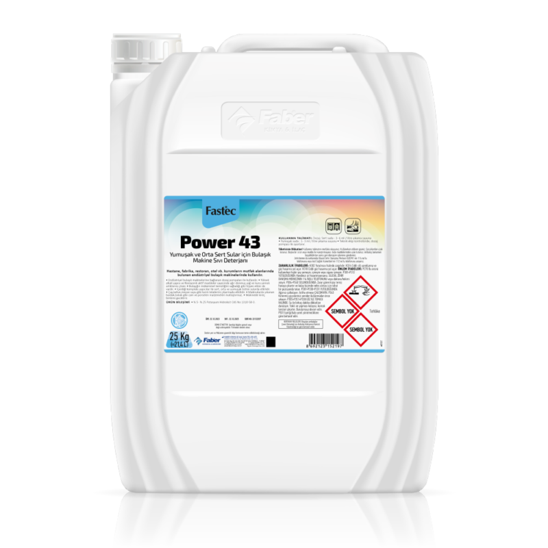 Fastec Power 43 Dishwasher Liquid for Soft and Medium Hard Water